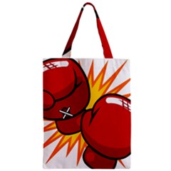 Boxing Gloves Red Orange Sport Zipper Classic Tote Bag by Alisyart