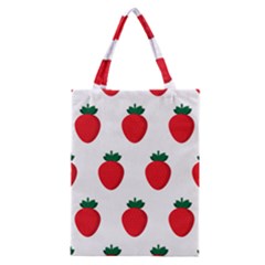 Fruit Strawberries Red Green Classic Tote Bag by Mariart