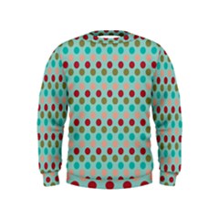 Large Colored Polka Dots Line Circle Kids  Sweatshirt by Mariart