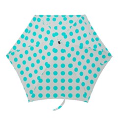 Polka Dot Blue White Mini Folding Umbrellas by Mariart