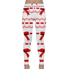 Ribbon Red Line Classic Yoga Leggings by Mariart