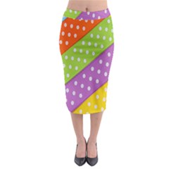 Colorful Easter Ribbon Background Midi Pencil Skirt by Simbadda