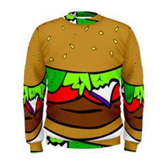 Fast Food Lunch Dinner Hamburger Cheese Vegetables Bread Men s Sweatshirt by Mariart