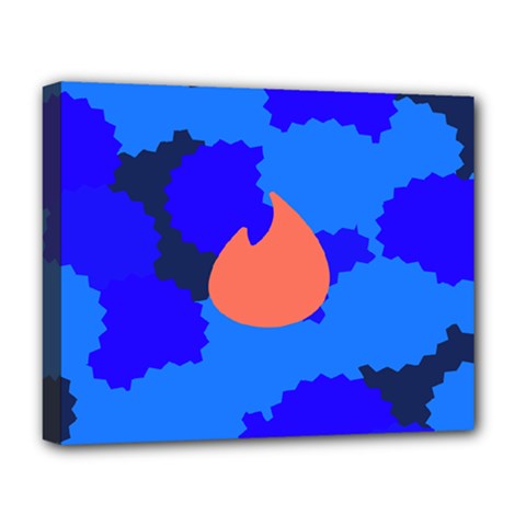 Image Orange Blue Sign Black Spot Polka Deluxe Canvas 20  X 16   by Mariart