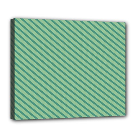 Striped Green Deluxe Canvas 24  X 20   by Mariart