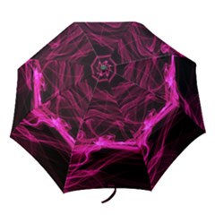 Abstract Pink Smoke On A Black Background Folding Umbrellas by Nexatart