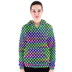 Digital Polka Dots Patterned Background Women s Zipper Hoodie by Nexatart