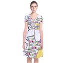 Easter bunny and chick  Short Sleeve Front Wrap Dress View1