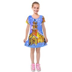 Winter Church Kids  Short Sleeve Velvet Dress