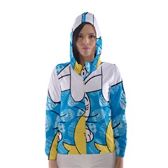 Easter Bunny And Chick  Hooded Wind Breaker (women)