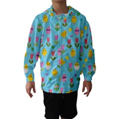 Easter - Chick And Tulips Hooded Wind Breaker (kids)