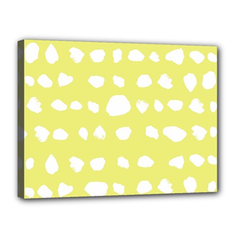 Polkadot White Yellow Canvas 16  X 12  by Mariart