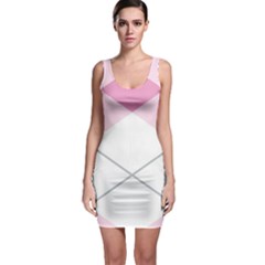 Tablecloth Stripes Diamonds Pink Sleeveless Bodycon Dress by Nexatart