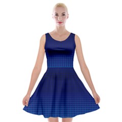 Blue Dot Velvet Skater Dress by PhotoNOLA