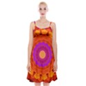 Mandala Orange Pink Bright Spaghetti Strap Velvet Dress View1