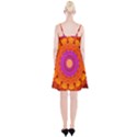 Mandala Orange Pink Bright Spaghetti Strap Velvet Dress View2