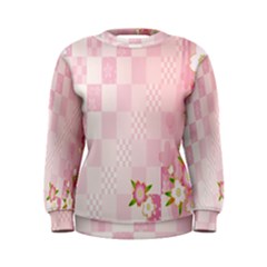 Sakura Flower Floral Pink Star Plaid Wave Chevron Women s Sweatshirt by Mariart