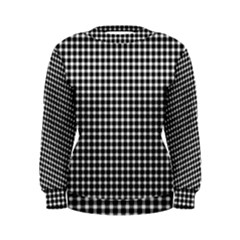 Plaid Black White Line Women s Sweatshirt by Mariart