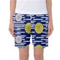 Sunflower Line Blue Yellpw Women s Basketball Shorts View1