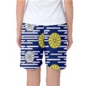 Sunflower Line Blue Yellpw Women s Basketball Shorts View2