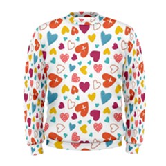 Colorful Bright Hearts Pattern Men s Sweatshirt by TastefulDesigns
