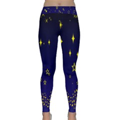 Blue Star Space Galaxy Light Night Classic Yoga Leggings by Mariart