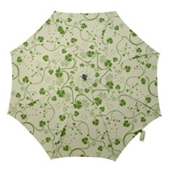 Flower Green Shamrock Hook Handle Umbrellas (large) by Mariart
