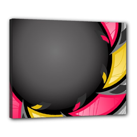 Hole Circle Line Red Yellow Black Gray Canvas 20  X 16  by Mariart