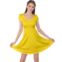 Yellow Star Light Space Cap Sleeve Dresses