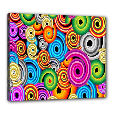 Circle Round Hole Rainbow Canvas 24  X 20  by Mariart