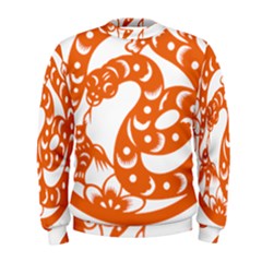 Chinese Zodiac Horoscope Snake Star Orange Men s Sweatshirt by Mariart