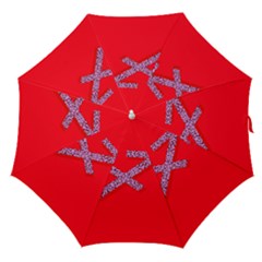 Illustrated Zodiac Star Red Purple Straight Umbrellas by Mariart