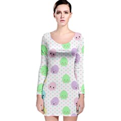 Egg Easter Smile Face Cute Babby Kids Dot Polka Rainbow Long Sleeve Velvet Bodycon Dress