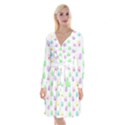 Egg Easter Smile Face Cute Babby Kids Dot Polka Rainbow Long Sleeve Velvet Front Wrap Dress View1