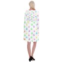 Egg Easter Smile Face Cute Babby Kids Dot Polka Rainbow Long Sleeve Velvet Front Wrap Dress View2