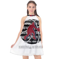 Basketball Never Stops Halter Neckline Chiffon Dress 