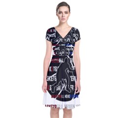 Basketball Never Stops Short Sleeve Front Wrap Dress