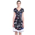 Basketball never stops Short Sleeve Front Wrap Dress View1