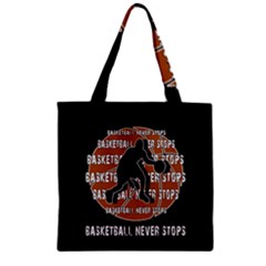 Basketball Never Stops Zipper Grocery Tote Bag by Valentinaart