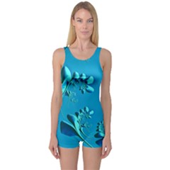 Amazing Floral Fractal A One Piece Boyleg Swimsuit by Fractalworld