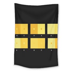 Horizontal Color Scheme Plaid Black Yellow Large Tapestry by Mariart