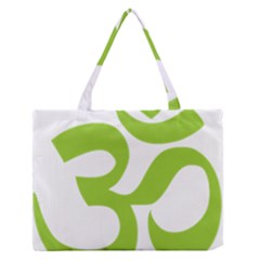 Hindu Om Symbol (lime Green) Medium Zipper Tote Bag by abbeyz71