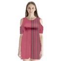 Lines Shoulder Cutout Velvet  One Piece View1