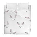 Bunny Line Rabbit Face Animals White Pink Duvet Cover Double Side (Full/ Double Size) View1