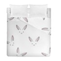 Bunny Line Rabbit Face Animals White Pink Duvet Cover Double Side (Full/ Double Size) View2