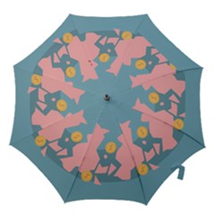 Coins Pink Coins Piggy Bank Dollars Money Tubes Hook Handle Umbrellas (large) by Mariart