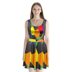 Team Soccer Coming Out Tease Ball Color Rainbow Sport Split Back Mini Dress  by Mariart