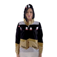 Black Cat In A Box Hooded Wind Breaker (women)