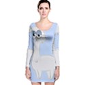 Grumpy Persian Cat Llama Long Sleeve Velvet Bodycon Dress View1