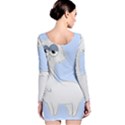 Grumpy Persian Cat Llama Long Sleeve Velvet Bodycon Dress View2